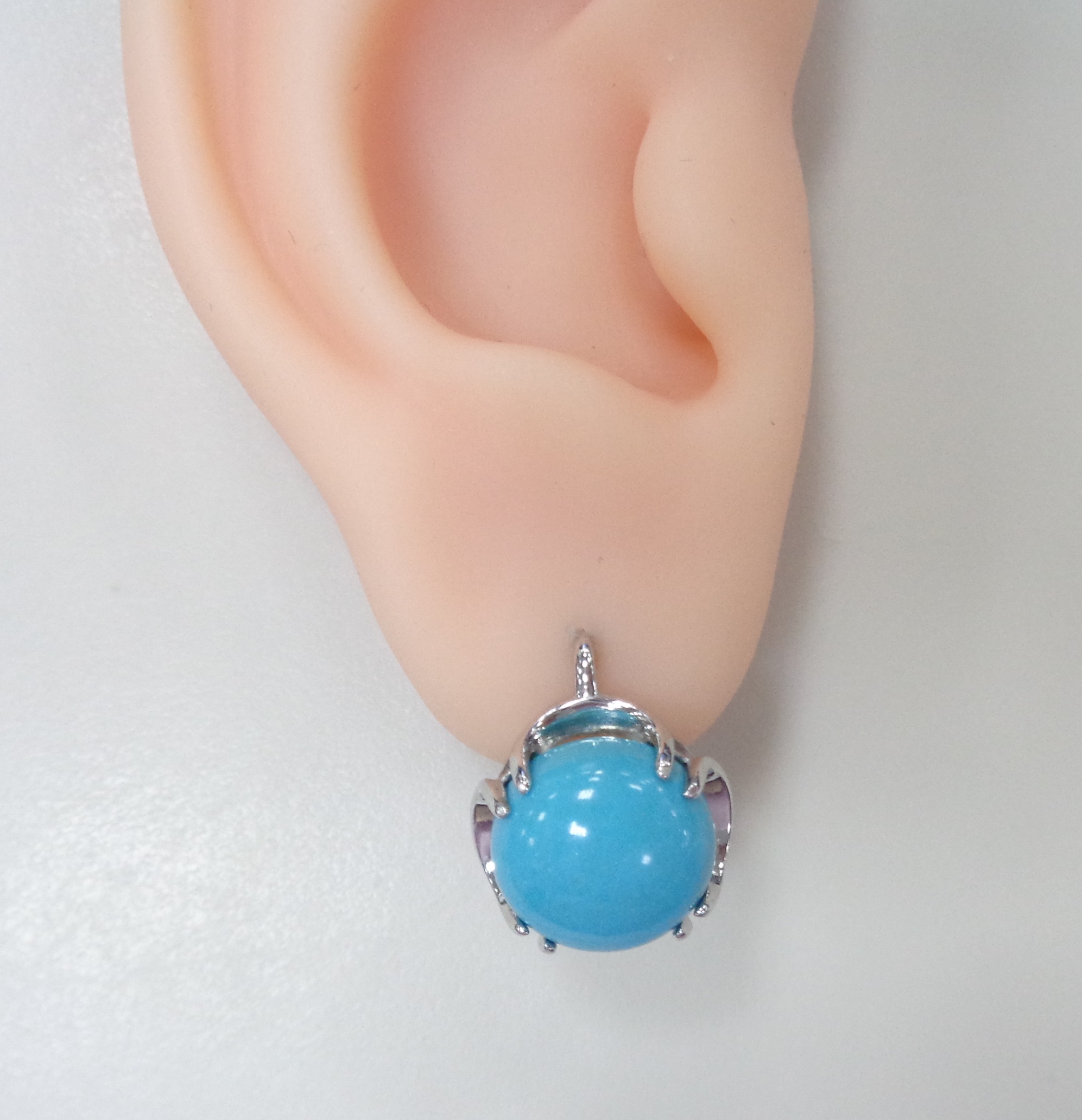 Серебряные серьги с бирюзой